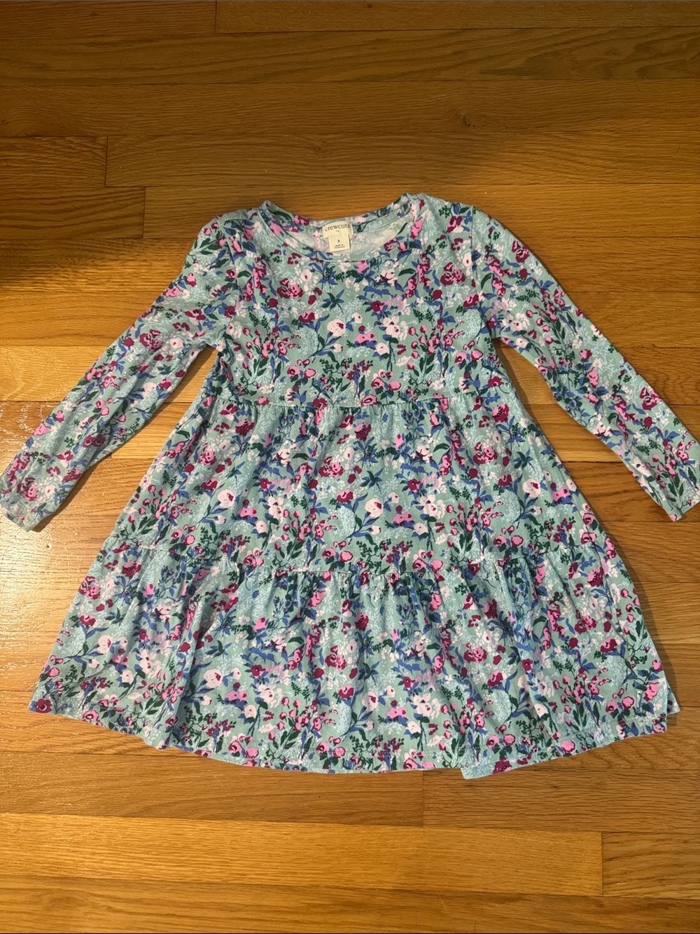 J. Crew Light Blue Floral Long-Sleeve Girls' Dress